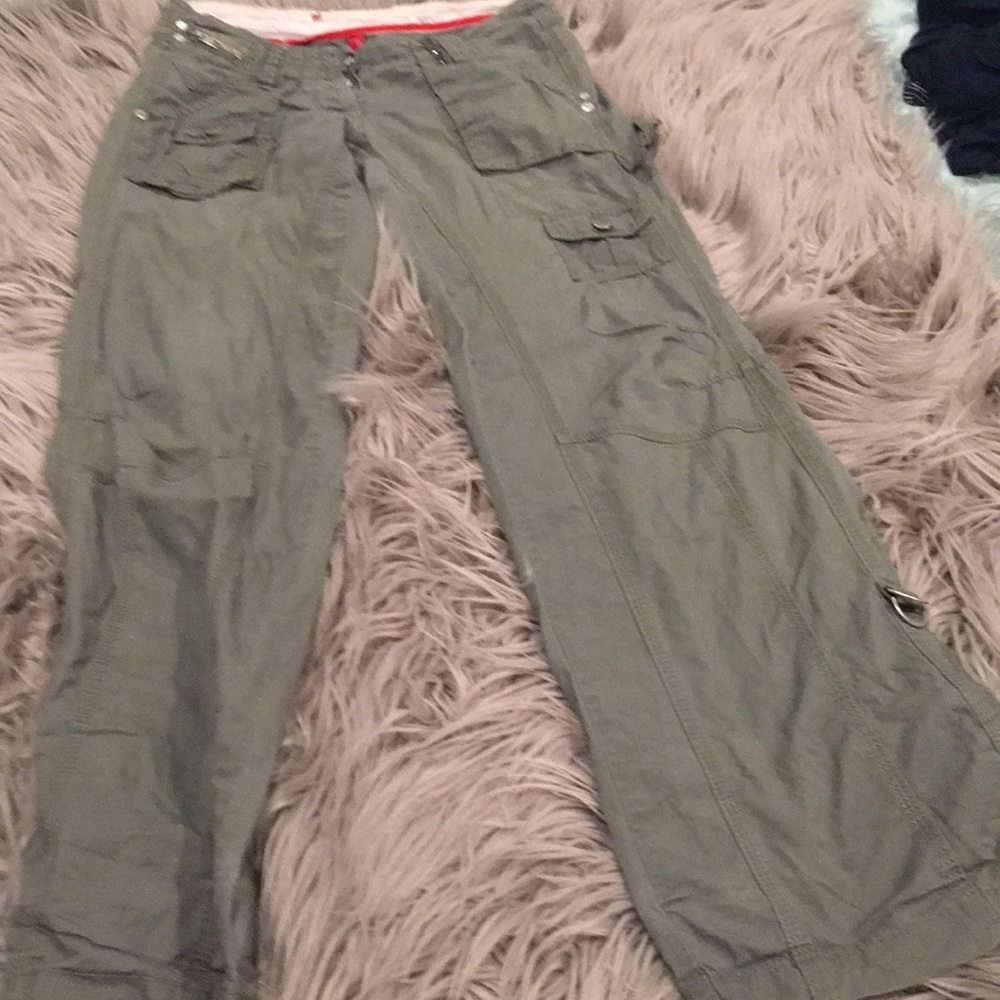 River Island army green cargo pants.